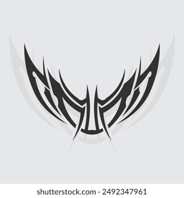 black tribal vector logo design icon and sign tribal