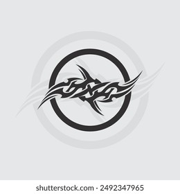 Vector tribal negro diseño de logotipo icono y signo tribal