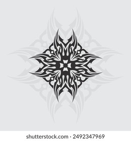 black tribal vector logo design icon and sign tribal