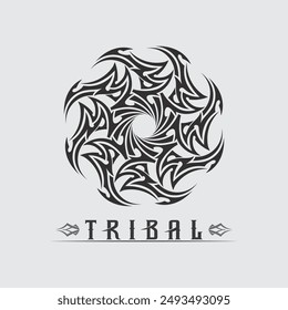 black tribal vector logo design icon and sign tribal