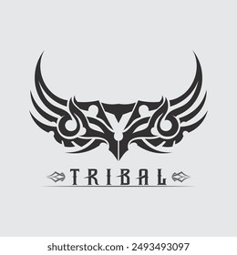 black tribal vector logo design icon and sign tribal