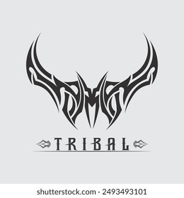 black tribal vector logo design icon and sign tribal