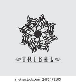 Vector tribal negro diseño de logotipo icono y signo tribal