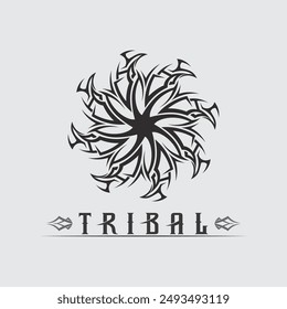 Vector tribal negro diseño de logotipo icono y signo tribal
