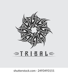 Vector tribal negro diseño de logotipo icono y signo tribal