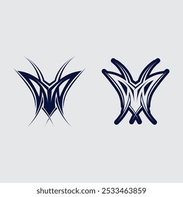 Icono de diseño de logotipo de Vector tribal negro y signo tribal
