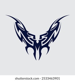 black tribal vector logo design icon and sign tribal
