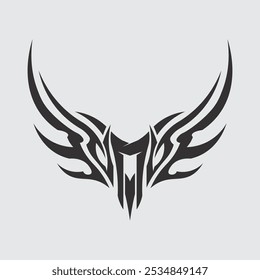 ícone de design de logotipo de vetor tribal preto e sinal tribal