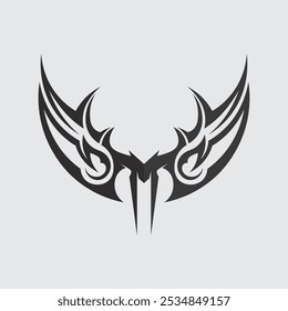 black tribal vector logo design icon and sign tribal