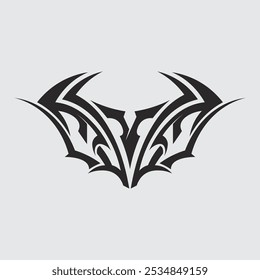 Icono de diseño de logotipo de Vector tribal negro y signo tribal