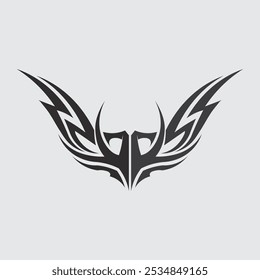 black tribal vector logo design icon and sign tribal