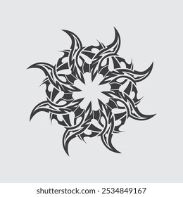 Icono de diseño de logotipo de Vector tribal negro y signo tribal