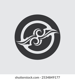 black tribal vector logo design icon and sign tribal