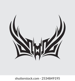ícone de design de logotipo de vetor tribal preto e sinal tribal