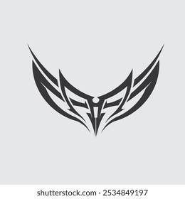 black tribal vector logo design icon and sign tribal