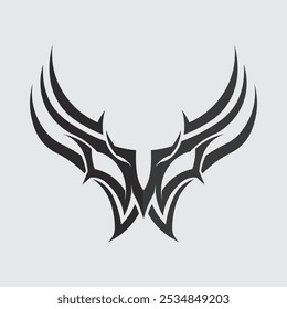 schwarzer Stamm Vektor Logo Design Symbol und Zeichen Stamm
