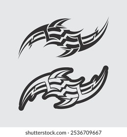 black tribal vector logo design icon and sign tribal