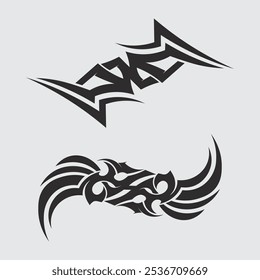 black tribal vector logo design icon and sign tribal