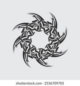 black tribal vector logo design icon and sign tribal