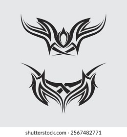 black tribal vector logo design icon and sign tribal