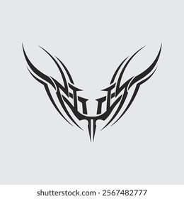 black tribal vector logo design icon and sign tribal