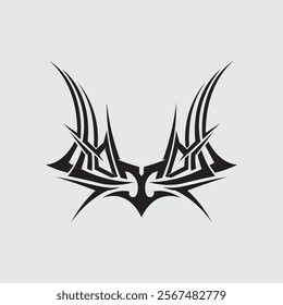 black tribal vector logo design icon and sign tribal