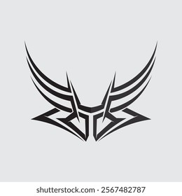 black tribal vector logo design icon and sign tribal