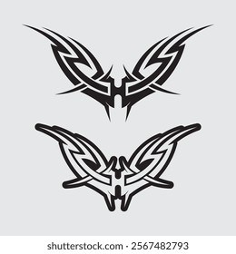 black tribal vector logo design icon and sign tribal