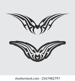 black tribal vector logo design icon and sign tribal