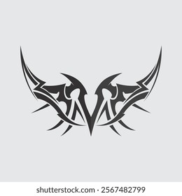 black tribal vector logo design icon and sign tribal