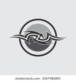 black tribal vector logo design icon and sign tribal