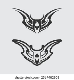 black tribal vector logo design icon and sign tribal