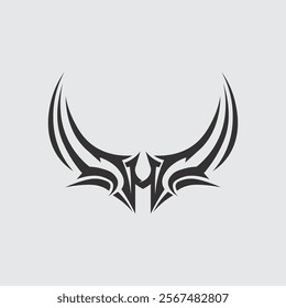 black tribal vector logo design icon and sign tribal