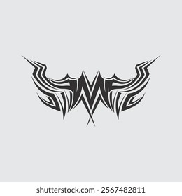 black tribal vector logo design icon and sign tribal