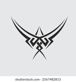 black tribal vector logo design icon and sign tribal