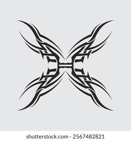 black tribal vector logo design icon and sign tribal