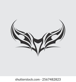 black tribal vector logo design icon and sign tribal