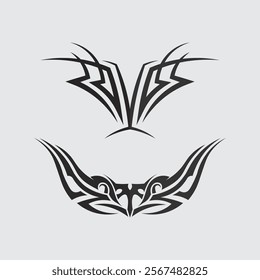 black tribal vector logo design icon and sign tribal