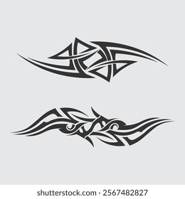 black tribal vector logo design icon and sign tribal