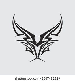 black tribal vector logo design icon and sign tribal