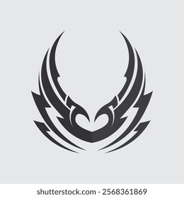 black tribal vector logo design icon and sign tribal