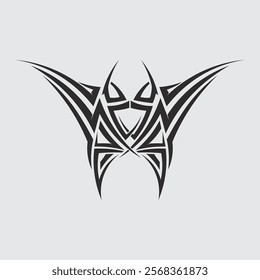 black tribal vector logo design icon and sign tribal