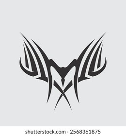 black tribal vector logo design icon and sign tribal