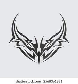 black tribal vector logo design icon and sign tribal