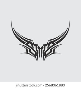 black tribal vector logo design icon and sign tribal