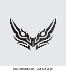 black tribal vector logo design icon and sign tribal