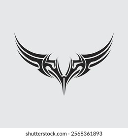 black tribal vector logo design icon and sign tribal