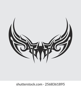 black tribal vector logo design icon and sign tribal