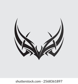 black tribal vector logo design icon and sign tribal