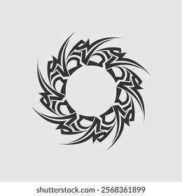 black tribal vector logo design icon and sign tribal